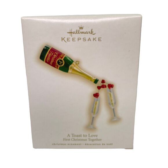 HALLMARK KEEPSAKE ORNAMENT A TOAST OF LOVE FIRST CHRISTMAS TOGETHER 2009 - NEW - Picture 1 of 2
